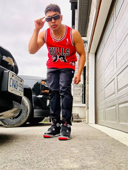 Ni_ke Air Jor_dan 4 Ret_ro Bred Reima_gined BLACK_Sne_aker